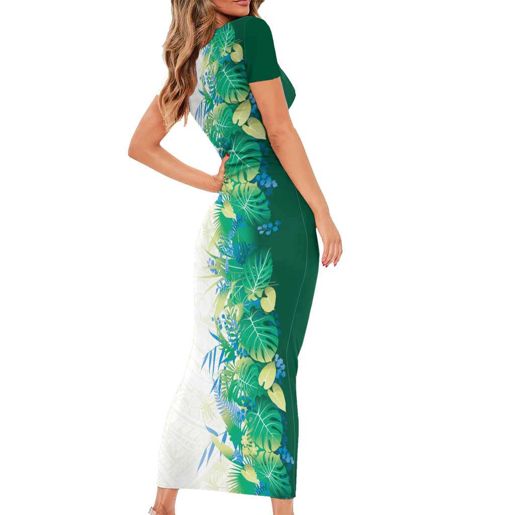 Hawaii Tropical Plant Omaomao Family Matching Short Sleeve Bodycon Dress and Hawaiian Shirt Vibrant Polynesian Pattern LT01 - Polynesian Pride