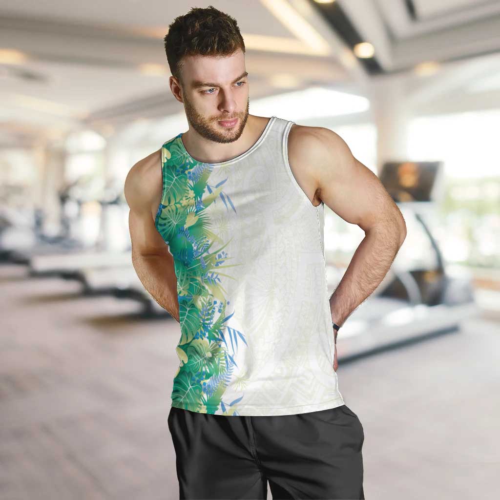 Hawaii Tropical Plant Omaomao Men Tank Top Vibrant Polynesian Pattern