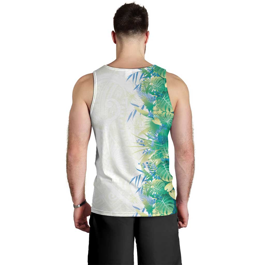 Hawaii Tropical Plant Omaomao Men Tank Top Vibrant Polynesian Pattern