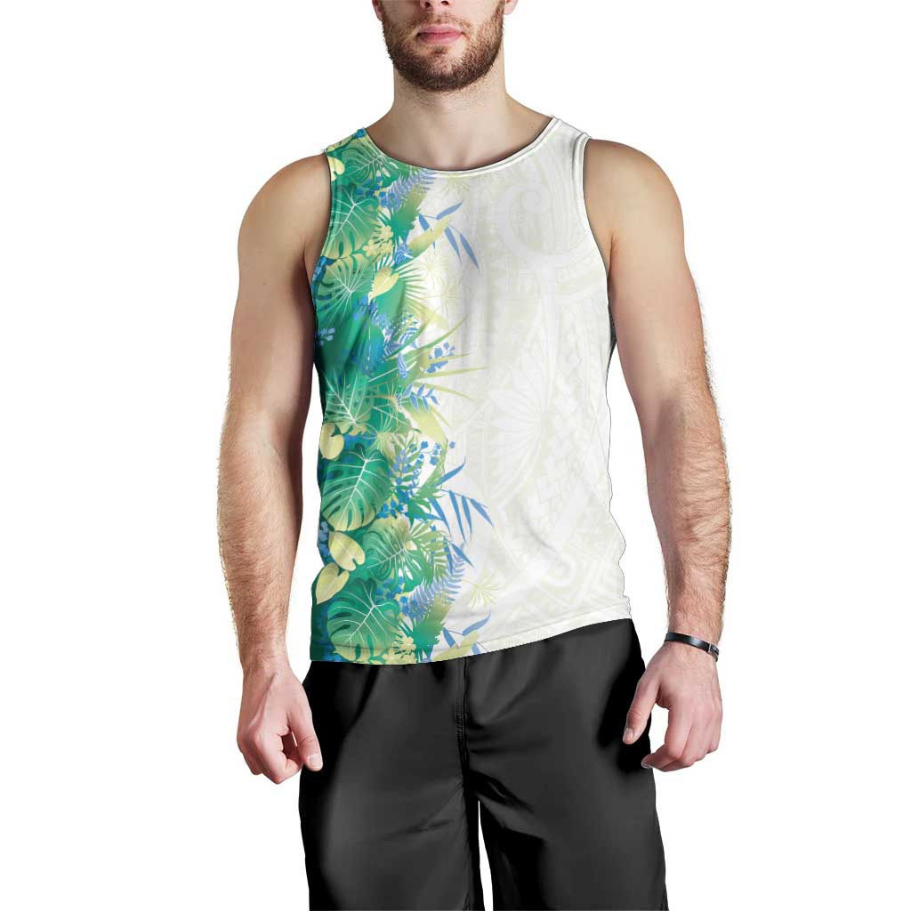 Hawaii Tropical Plant Omaomao Men Tank Top Vibrant Polynesian Pattern
