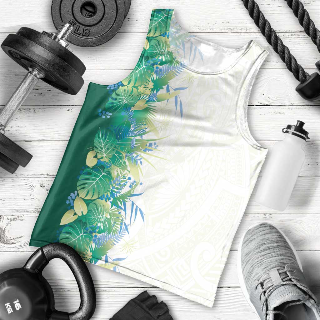 Hawaii Tropical Plant Omaomao Men Tank Top Vibrant Polynesian Pattern