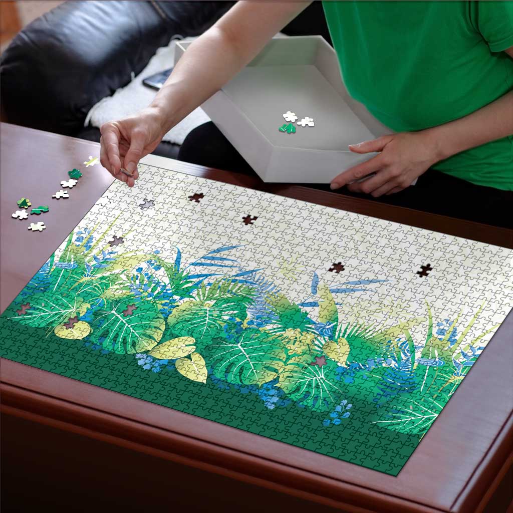 Hawaii Tropical Plant Omaomao Puzzle Vibrant Polynesian Pattern
