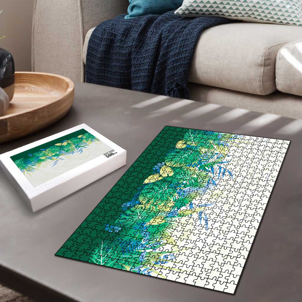 Hawaii Tropical Plant Omaomao Puzzle Vibrant Polynesian Pattern