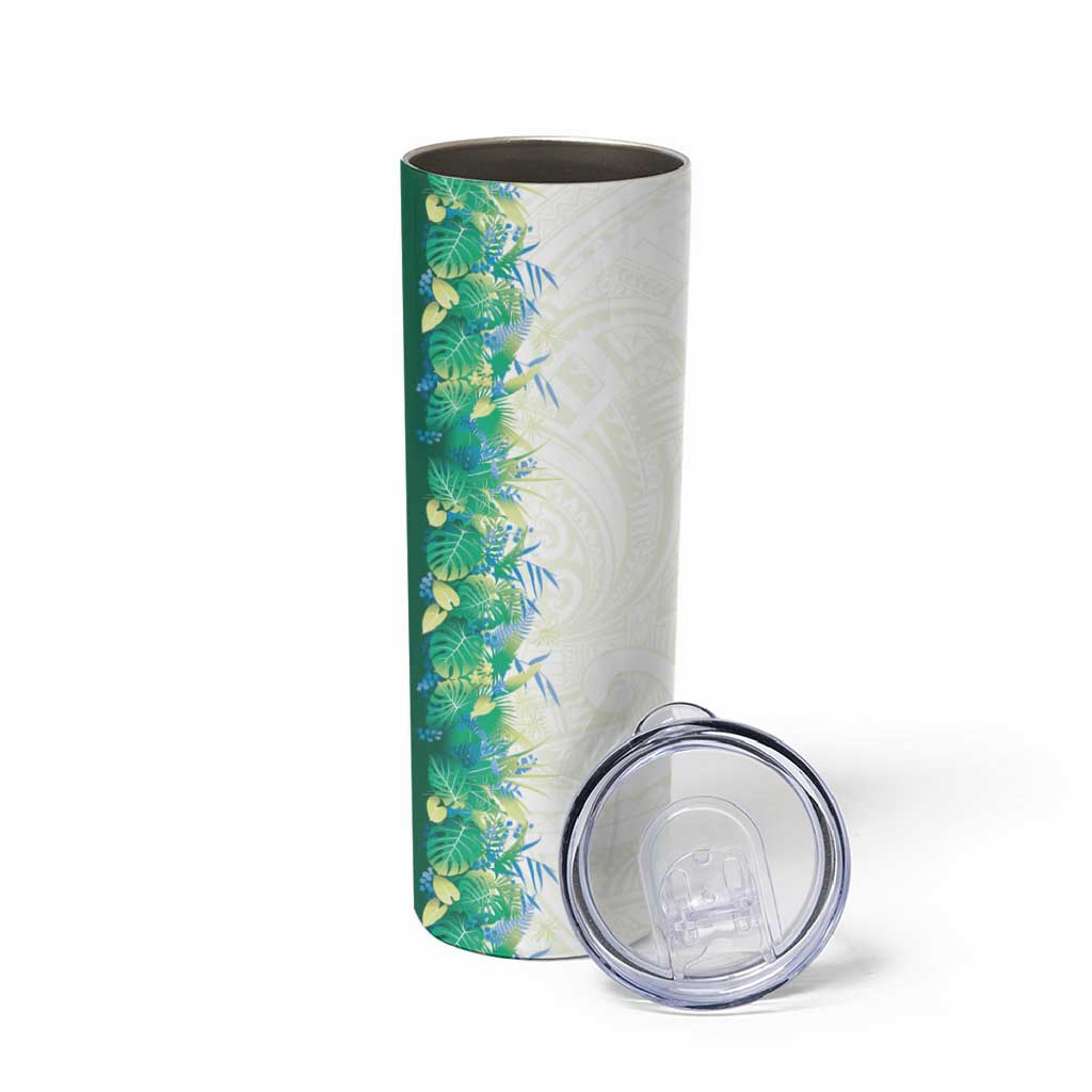 Hawaii Tropical Plant Omaomao Skinny Tumbler Vibrant Polynesian Pattern