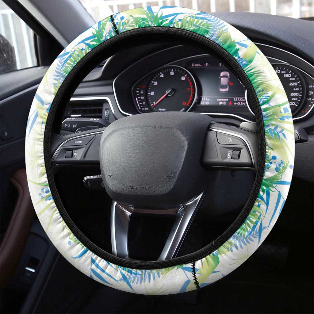 Hawaii Tropical Plant Omaomao Steering Wheel Cover Vibrant Polynesian Pattern