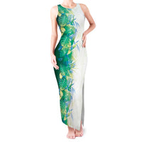 Hawaii Tropical Plant Omaomao Tank Maxi Dress Vibrant Polynesian Pattern