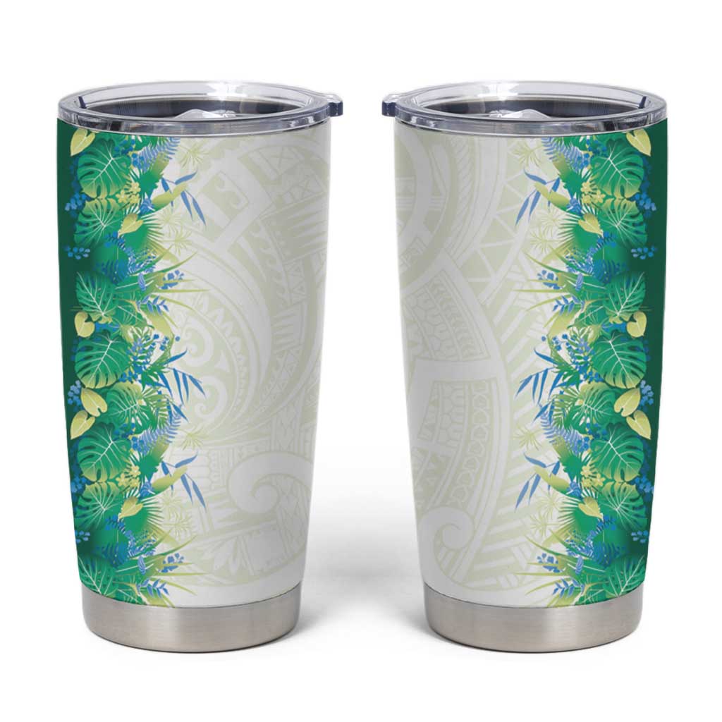 Hawaii Tropical Plant Omaomao Tumbler Cup Vibrant Polynesian Pattern