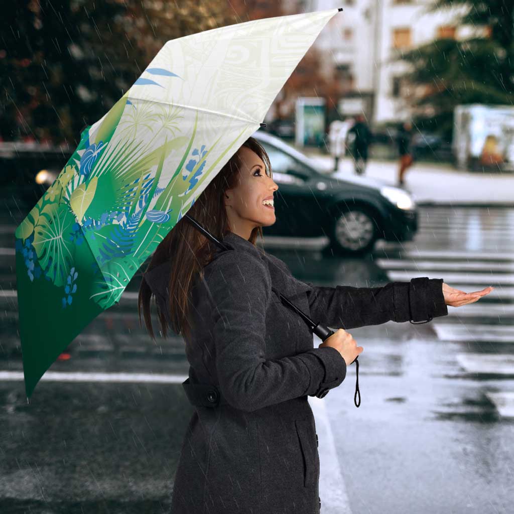 Hawaii Tropical Plant Omaomao Umbrella Vibrant Polynesian Pattern