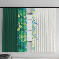 Hawaii Tropical Plant Omaomao Window Curtain Vibrant Polynesian Pattern