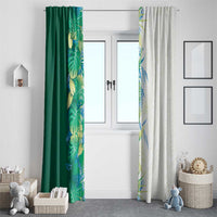 Hawaii Tropical Plant Omaomao Window Curtain Vibrant Polynesian Pattern