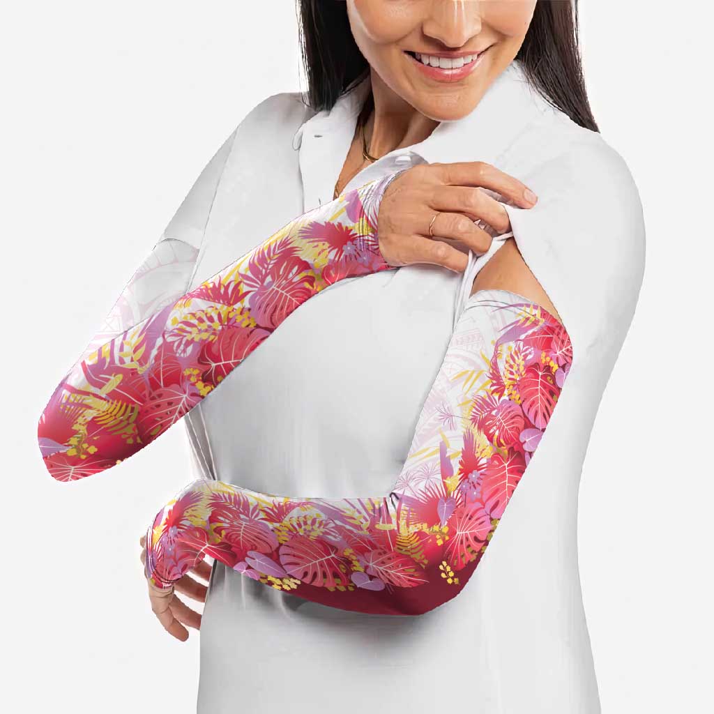 Hawaii Tropical Plant Akala Arm Sleeves Vibrant Polynesian Pattern