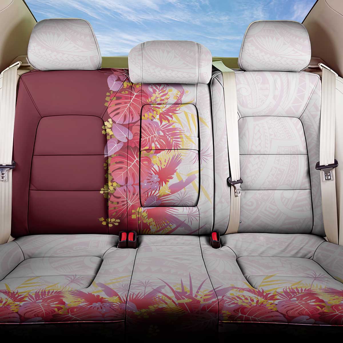 Hawaii Tropical Plant Akala Back Car Seat Cover Vibrant Polynesian Pattern