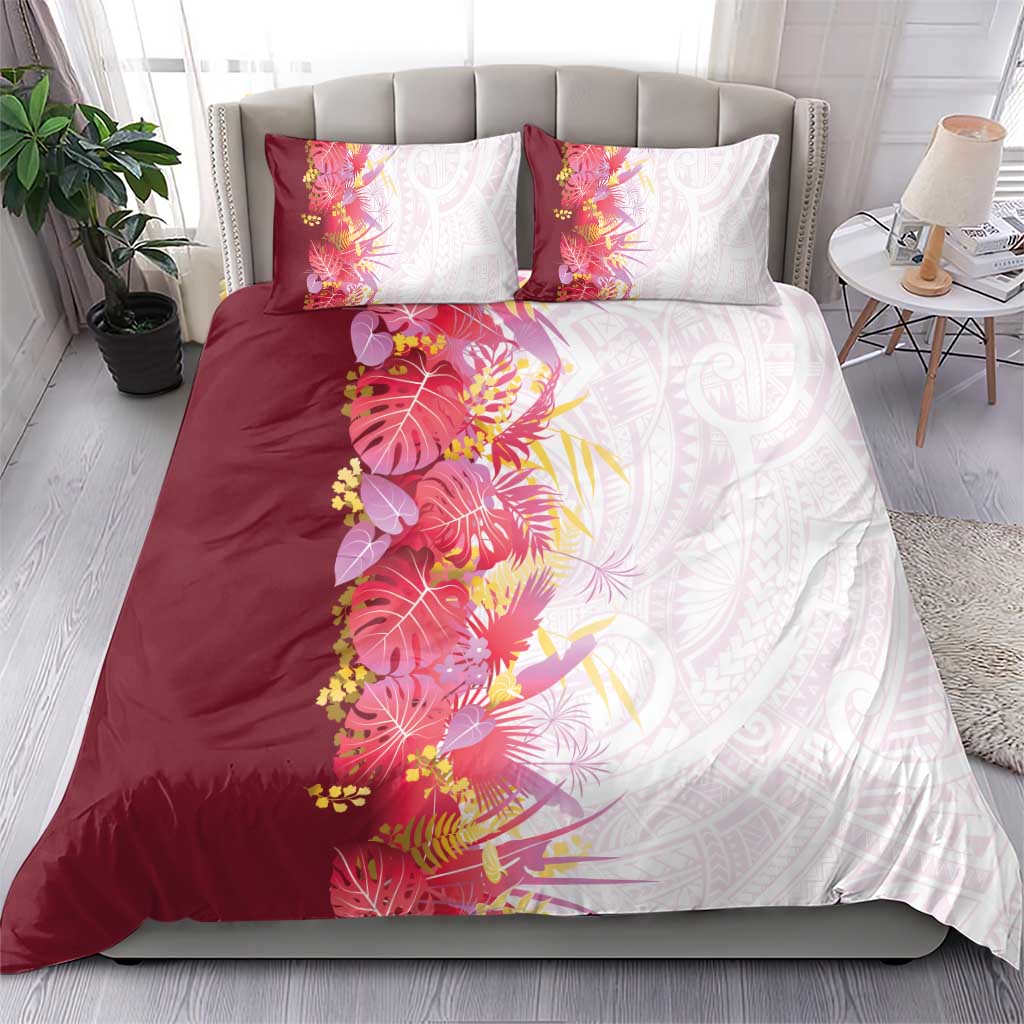 Hawaii Tropical Plant Akala Bedding Set Vibrant Polynesian Pattern