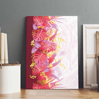 Hawaii Tropical Plant Akala Canvas Wall Art Vibrant Polynesian Pattern