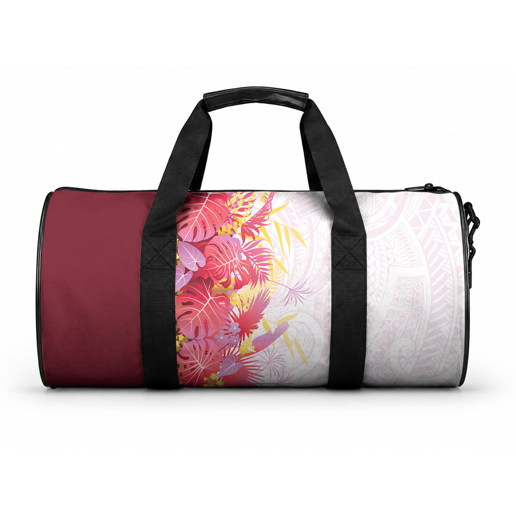 Hawaii Tropical Plant Akala Duffle Bag Vibrant Polynesian Pattern LT01 One size Pink - Polynesian Pride
