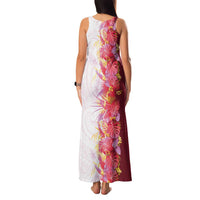 Hawaii Tropical Plant Akala Family Matching Tank Maxi Dress and Hawaiian Shirt Vibrant Polynesian Pattern