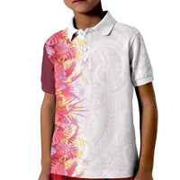 Hawaii Tropical Plant Akala Kid Polo Shirt Vibrant Polynesian Pattern