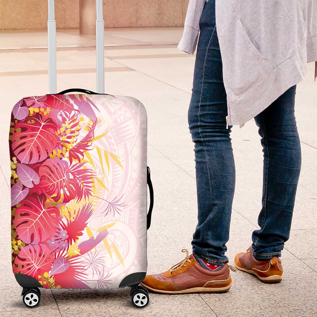Hawaii Tropical Plant Akala Luggage Cover Vibrant Polynesian Pattern