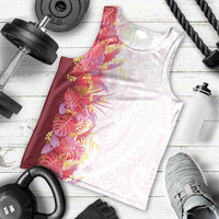Hawaii Tropical Plant Akala Men Tank Top Vibrant Polynesian Pattern