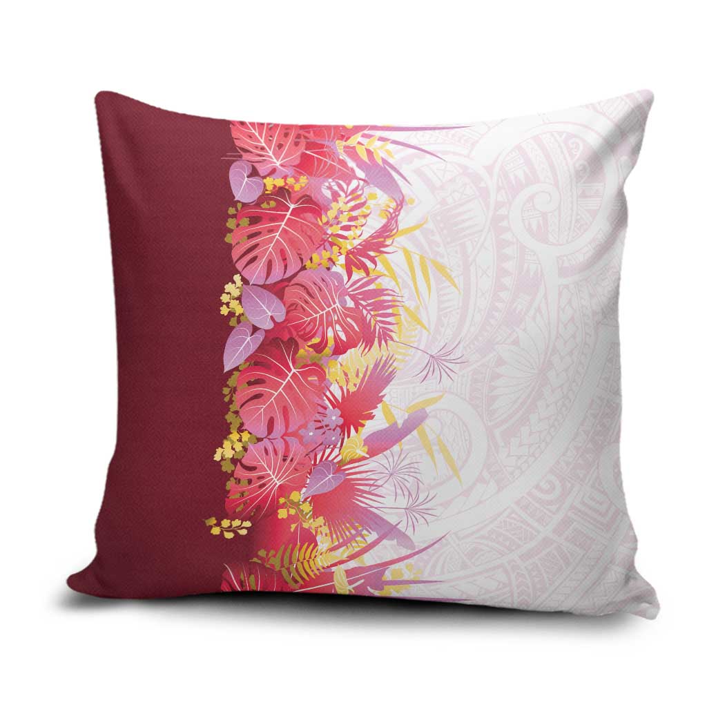 Hawaii Tropical Plant Akala Pillow Cover Vibrant Polynesian Pattern
