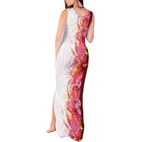 Hawaii Tropical Plant Akala Tank Maxi Dress Vibrant Polynesian Pattern