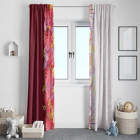 Hawaii Tropical Plant Akala Window Curtain Vibrant Polynesian Pattern