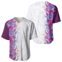 Hawaii Tropical Plant Poni Baseball Jersey Vibrant Polynesian Pattern