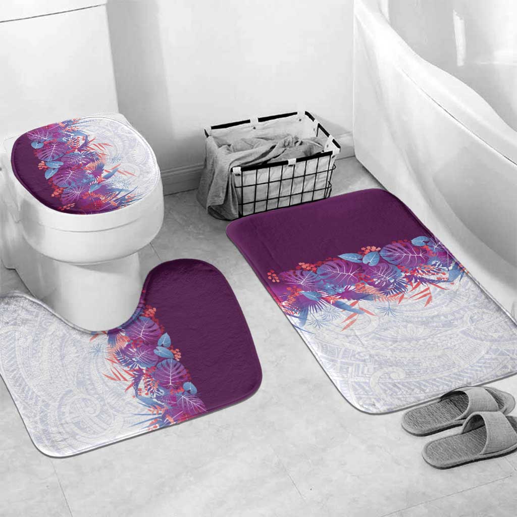 Hawaii Tropical Plant Poni Bathroom Set Vibrant Polynesian Pattern