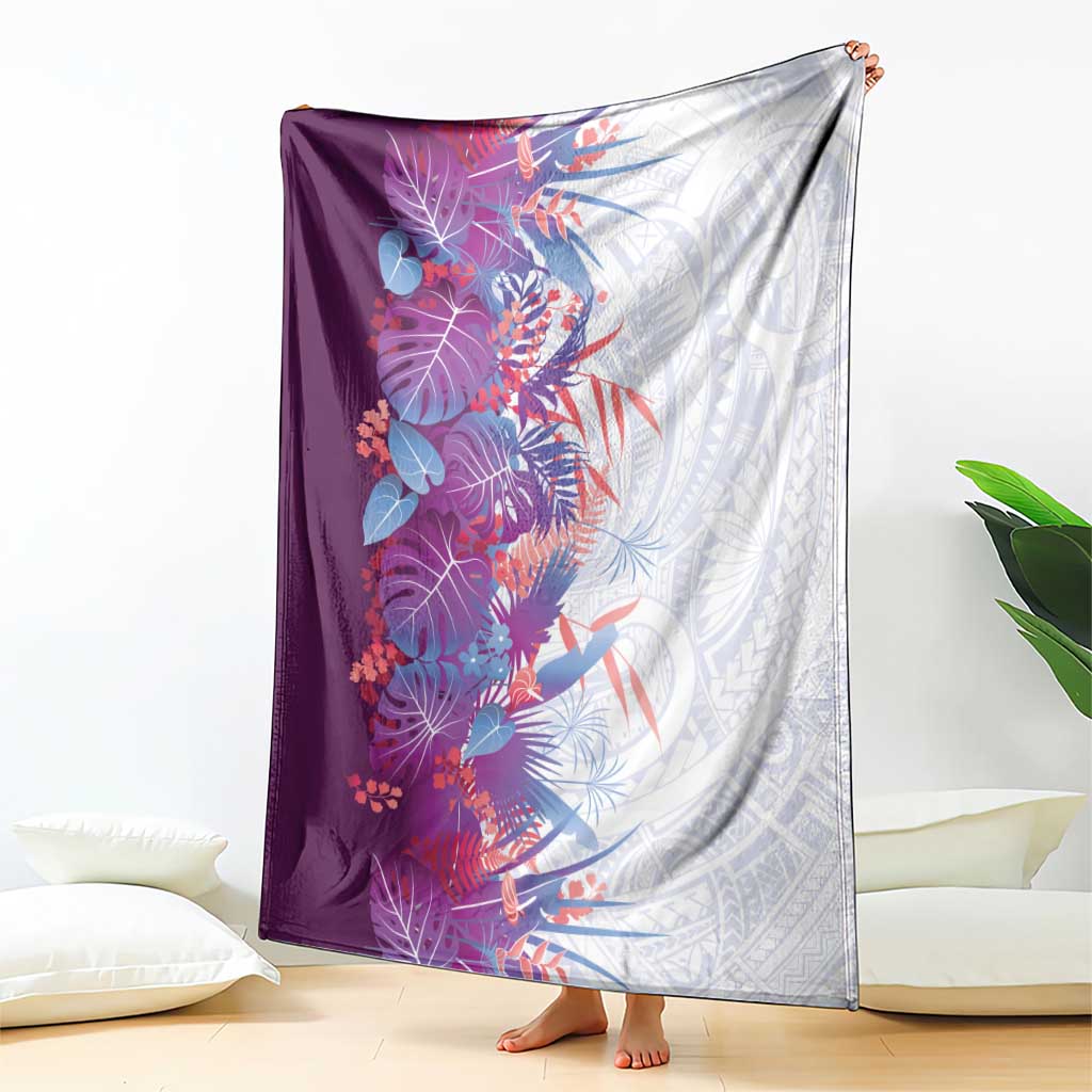 Hawaii Tropical Plant Poni Blanket Vibrant Polynesian Pattern