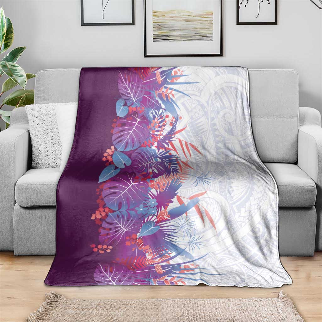 Hawaii Tropical Plant Poni Blanket Vibrant Polynesian Pattern