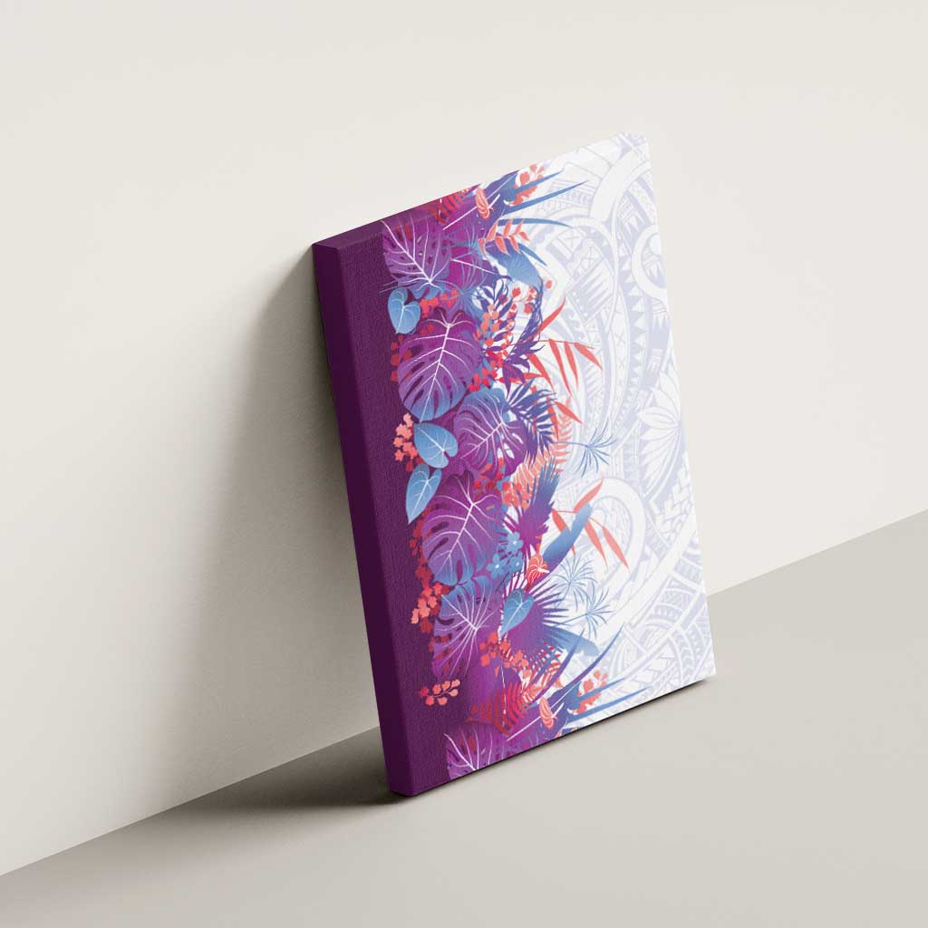 Hawaii Tropical Plant Poni Canvas Wall Art Vibrant Polynesian Pattern