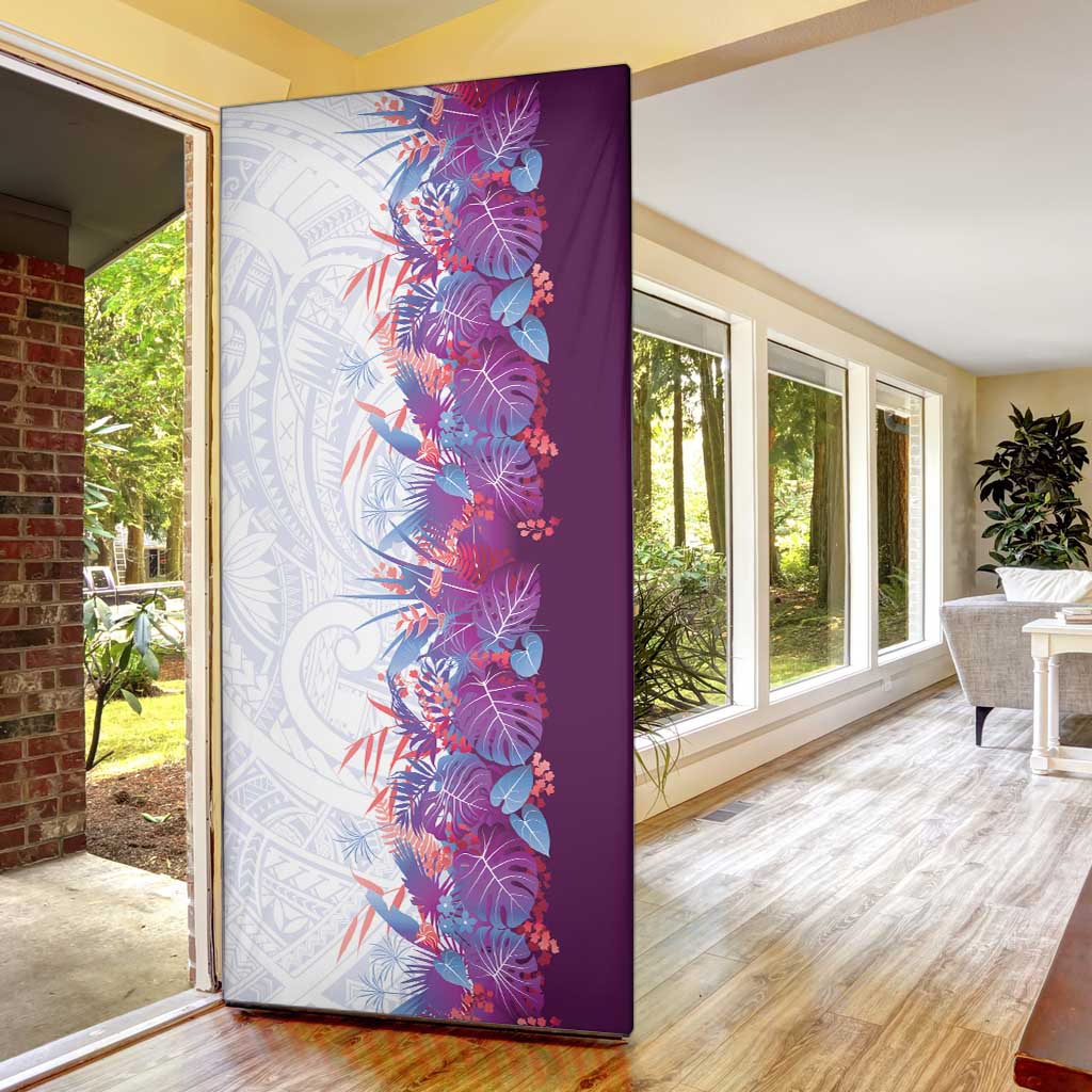 Hawaii Tropical Plant Poni Door Cover Vibrant Polynesian Pattern