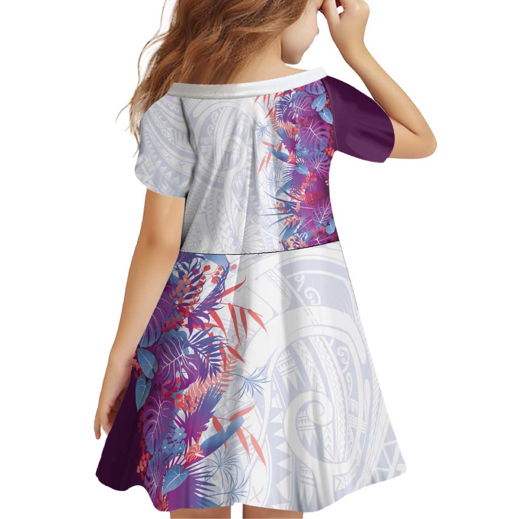 Hawaii Tropical Plant Poni Family Matching Mermaid Dress and Hawaiian Shirt Vibrant Polynesian Pattern