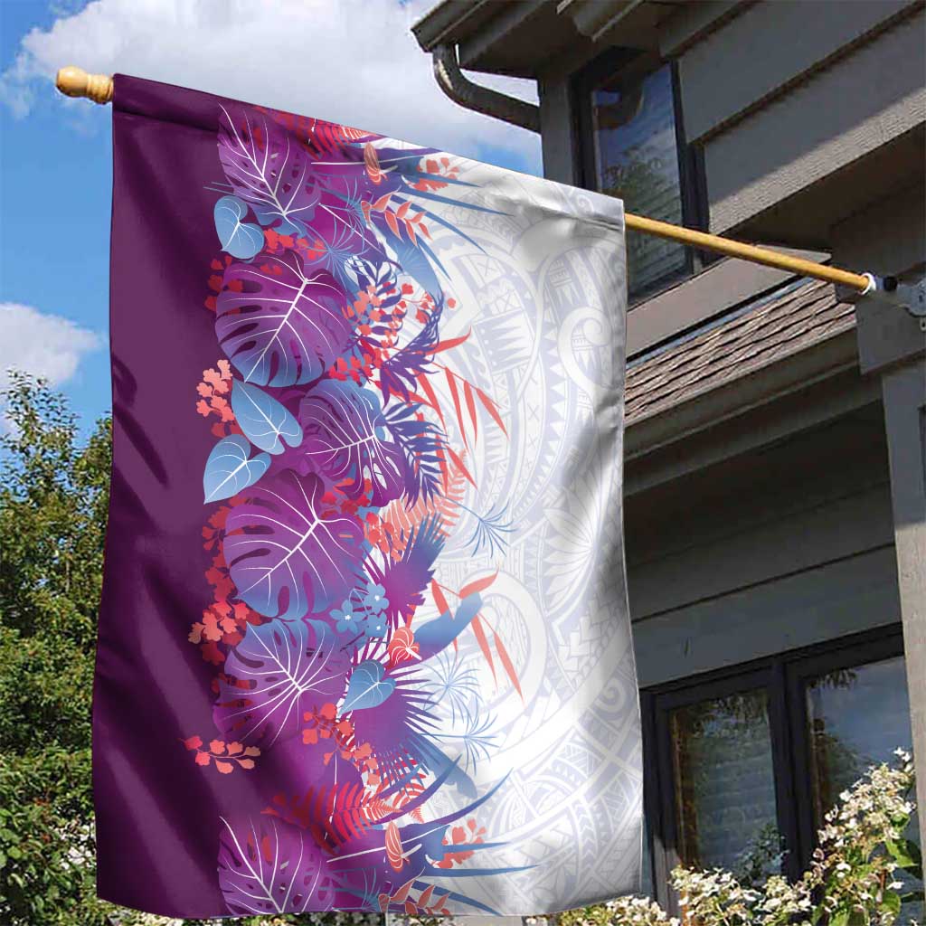 Hawaii Tropical Plant Poni Garden Flag Vibrant Polynesian Pattern