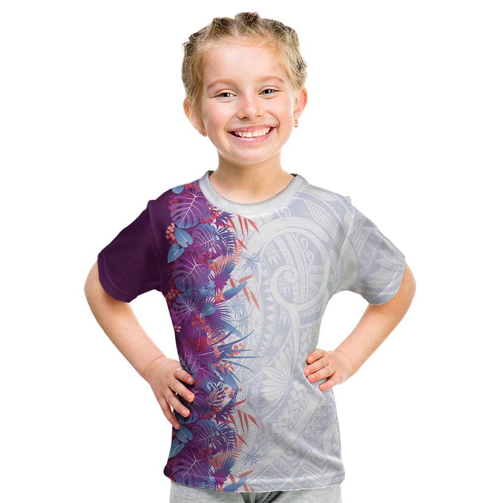 Hawaii Tropical Plant Poni Kid T Shirt Vibrant Polynesian Pattern