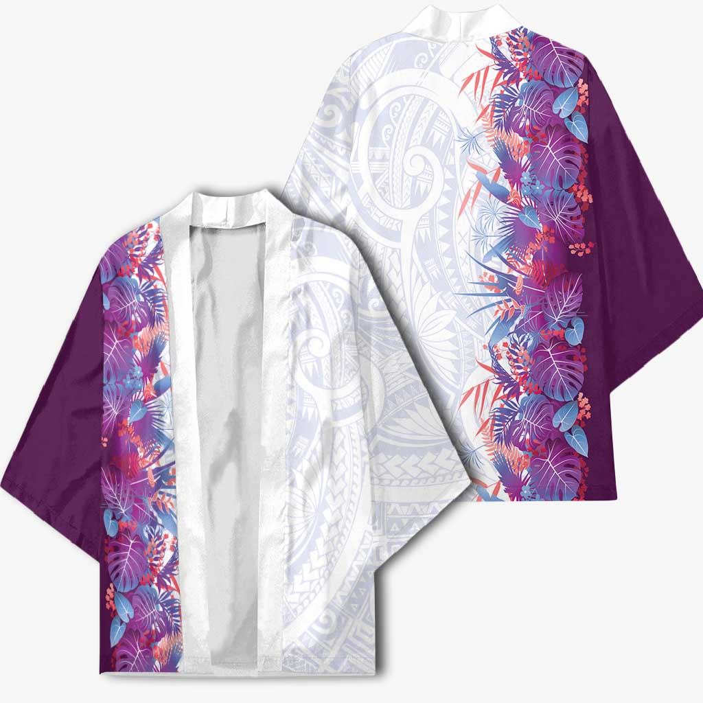 Hawaii Tropical Plant Poni Kimono Vibrant Polynesian Pattern