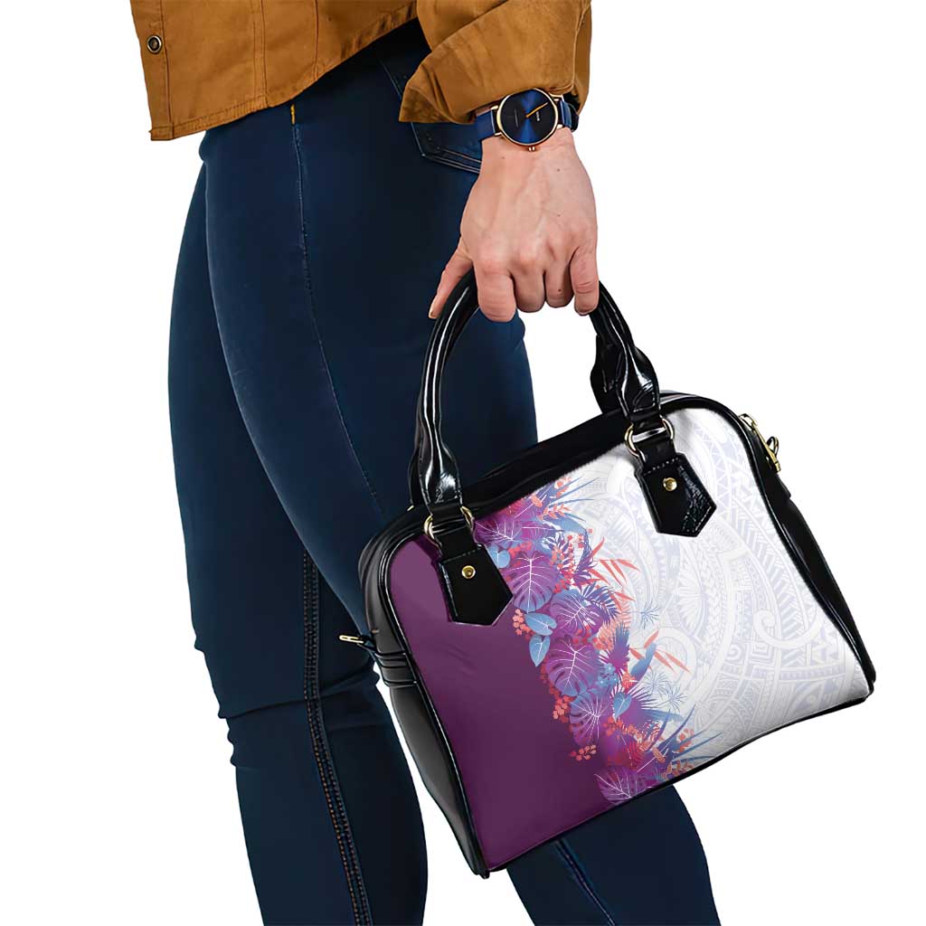 Hawaii Tropical Plant Poni Shoulder Handbag Vibrant Polynesian Pattern