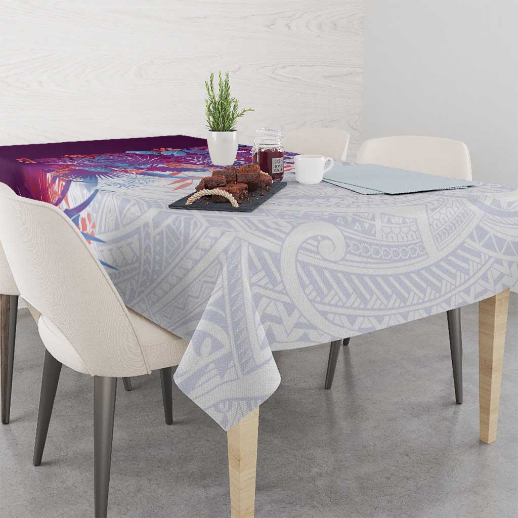 Hawaii Tropical Plant Poni Tablecloth Vibrant Polynesian Pattern