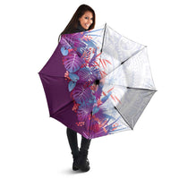 Hawaii Tropical Plant Poni Umbrella Vibrant Polynesian Pattern