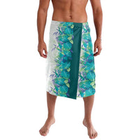 Hawaii Tropical Plant Teal Lavalava Vibrant Polynesian Pattern