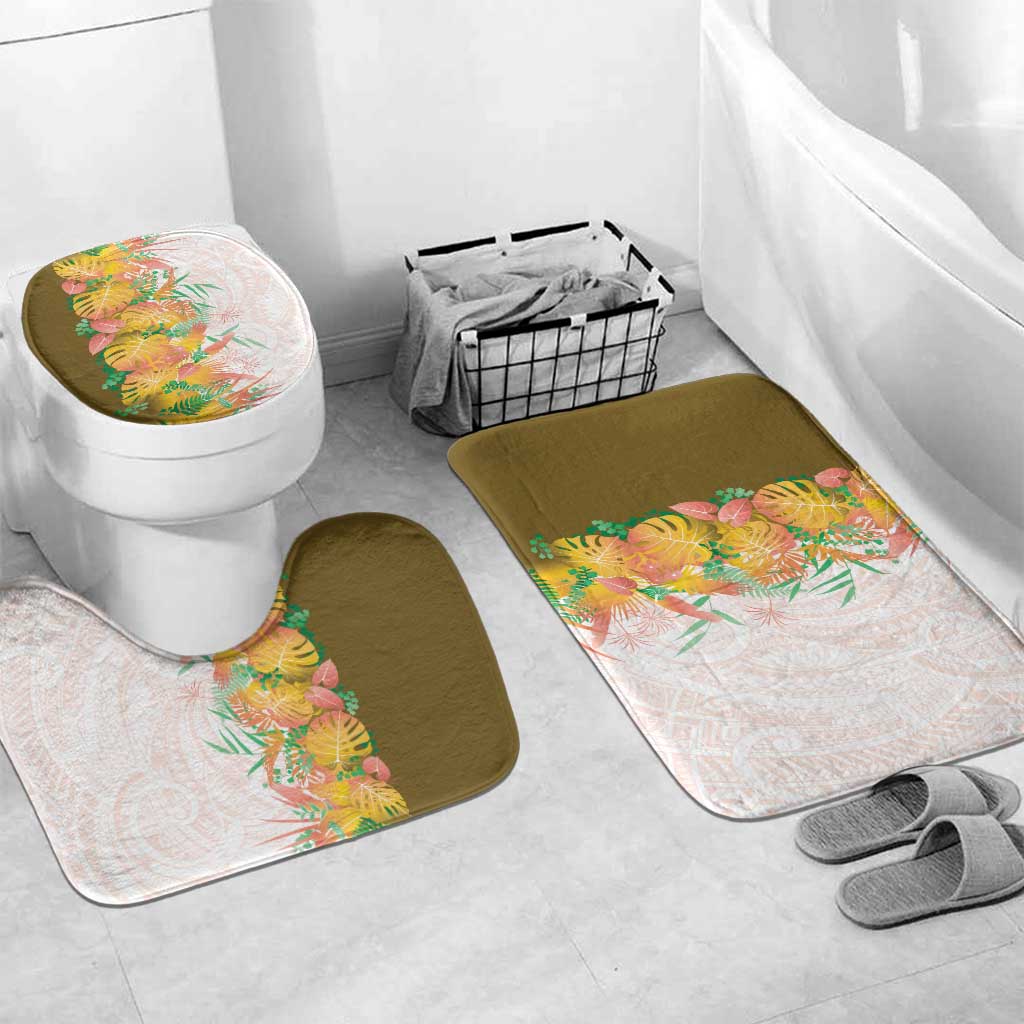 Hawaii Tropical Plant Lenalena Bathroom Set Vibrant Polynesian Pattern