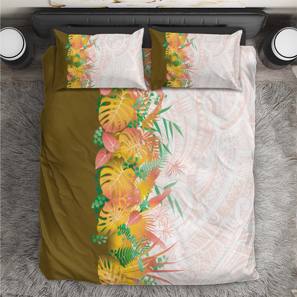 Hawaii Tropical Plant Lenalena Bedding Set Vibrant Polynesian Pattern