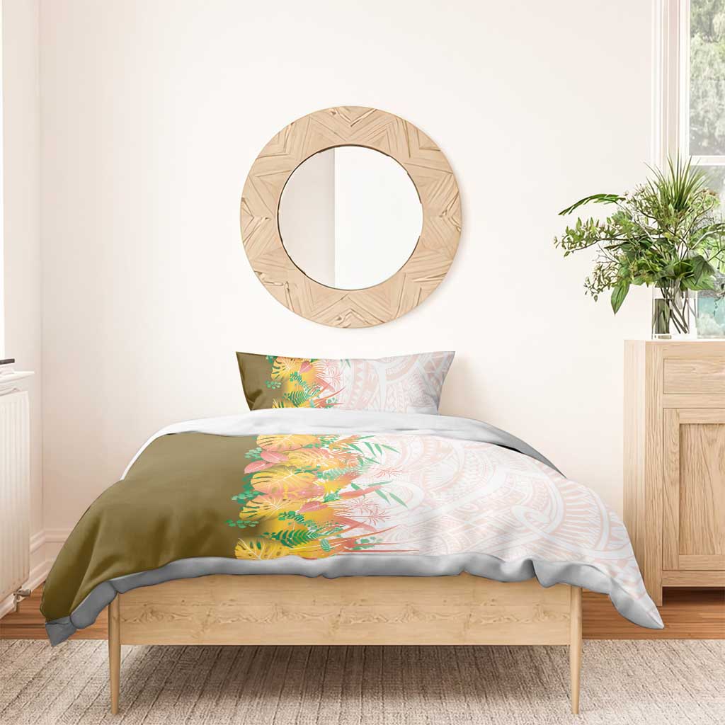 Hawaii Tropical Plant Lenalena Bedding Set Vibrant Polynesian Pattern
