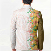 Hawaii Tropical Plant Lenalena Blazer Vibrant Polynesian Pattern