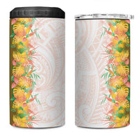 Hawaii Tropical Plant Lenalena 4 in 1 Can Cooler Tumbler Vibrant Polynesian Pattern