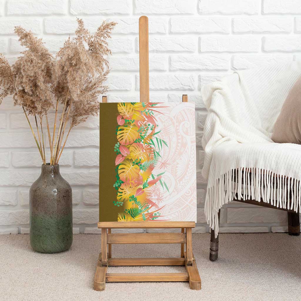 Hawaii Tropical Plant Lenalena Canvas Wall Art Vibrant Polynesian Pattern