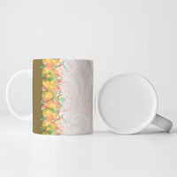 Hawaii Tropical Plant Lenalena Ceramic Mug Vibrant Polynesian Pattern
