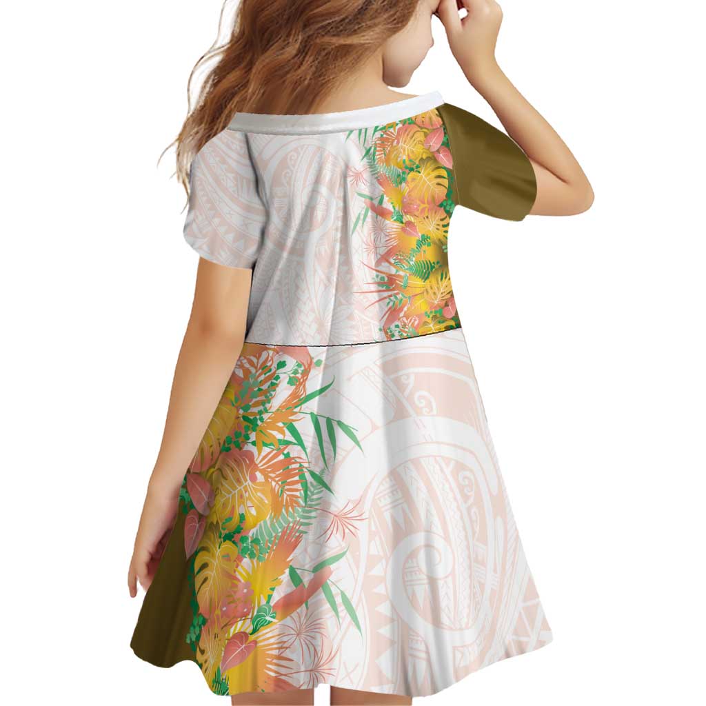 Hawaii Tropical Plant Lenalena Family Matching Mermaid Dress and Hawaiian Shirt Vibrant Polynesian Pattern