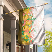 Hawaii Tropical Plant Lenalena Garden Flag Vibrant Polynesian Pattern