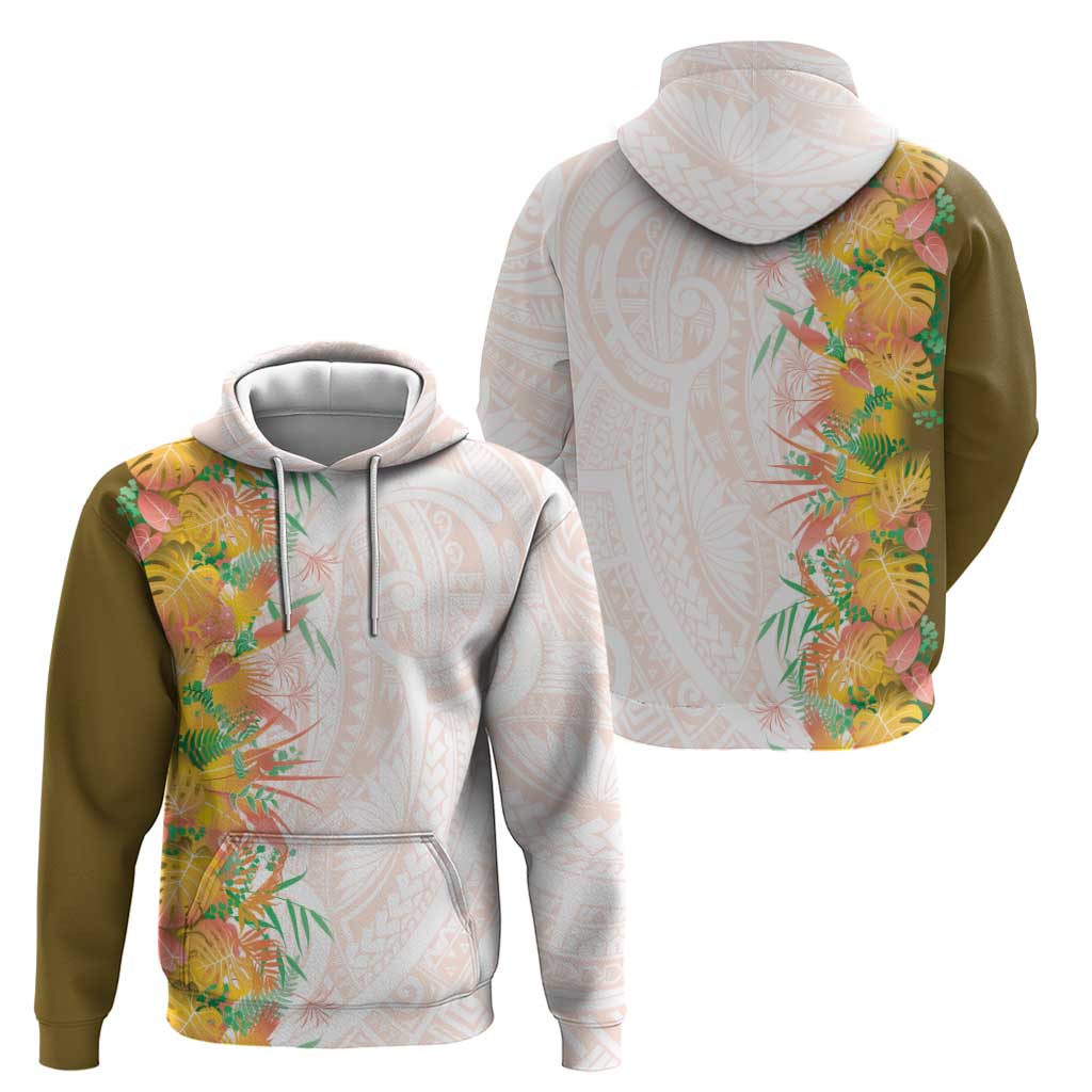 Hawaii Tropical Plant Lenalena Hoodie Vibrant Polynesian Pattern